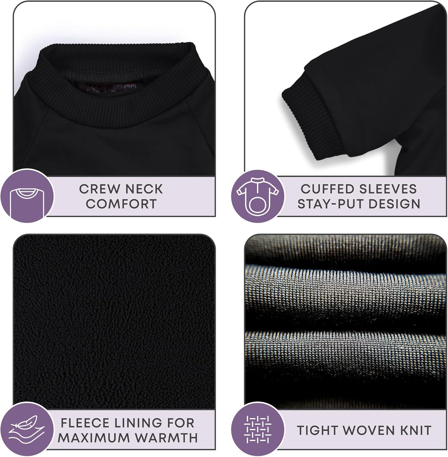image:imageRocky Thermal Jacket Clothes Fleece Lined Sweater for Dogs Puppies Warm Coat Bodysuit Onesie One Piece Vest Pet Jammies with Leg Warmers for Small Medium Large Dogs Cats Rope SmallBlack