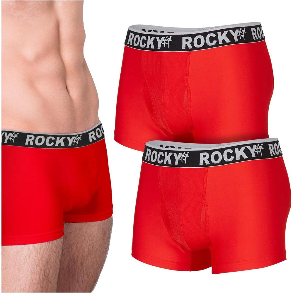 image:imageRocky Mens Boxer Briefs 4Way High Performance Pouch Underwear 2Pack TaglessRed