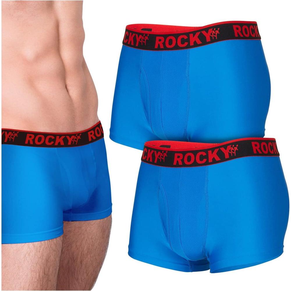 image:imageRocky Mens Boxer Briefs 4Way High Performance Pouch Underwear 2Pack TaglessRoyal Blue
