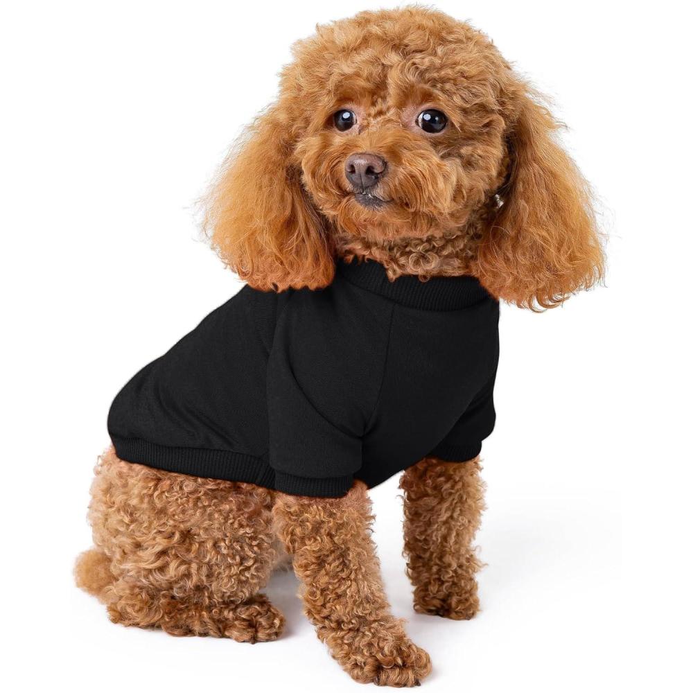 image:imageRocky Thermal Jacket Clothes Fleece Lined Sweater for Dogs Puppies Warm Coat Bodysuit Onesie One Piece Vest Pet Jammies with Leg Warmers for Small Medium Large Dogs Cats Rope SmallBlack