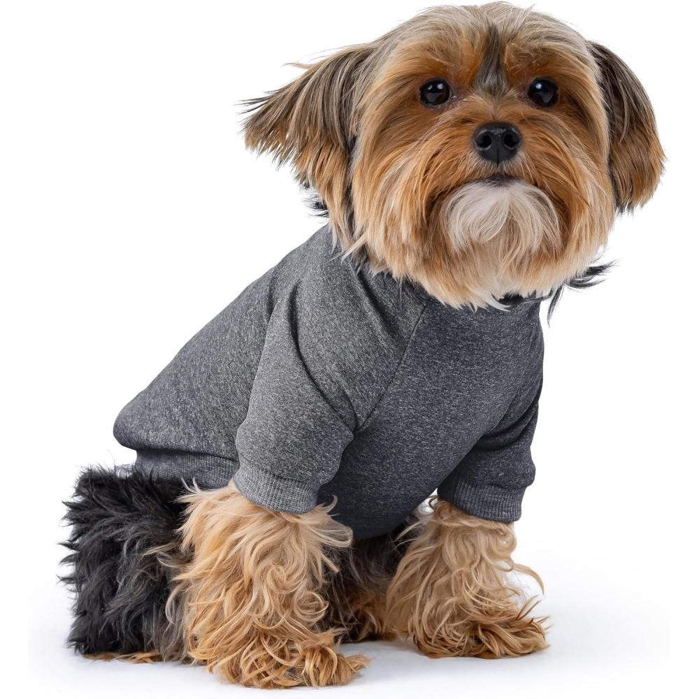 image:imageRocky Thermal Jacket Clothes Fleece Lined Sweater for Dogs Puppies Warm Coat Bodysuit Onesie One Piece Vest Pet Jammies with Leg Warmers for Small Medium Large Dogs Cats Rope SmallMelange Grey