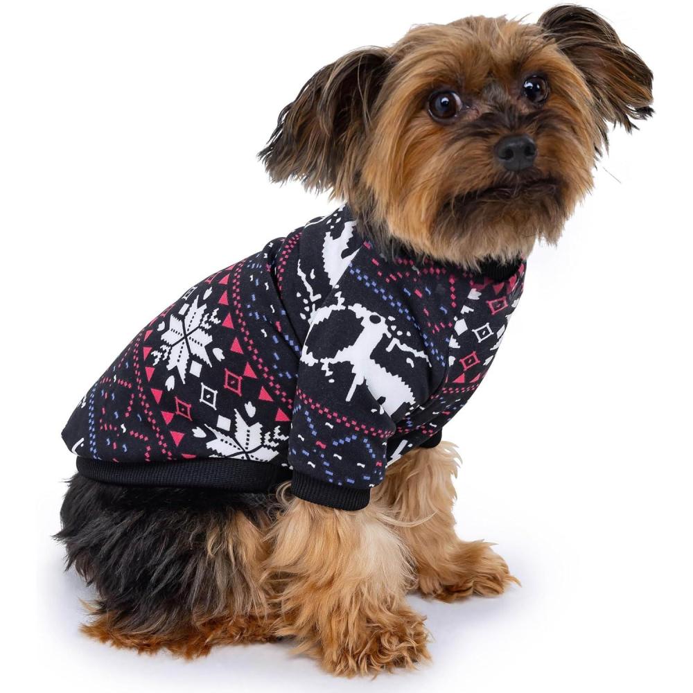 image:imageRocky Thermal Jacket Clothes Fleece Lined Sweater for Dogs Puppies Warm Coat Bodysuit Onesie One Piece Vest Pet Jammies with Leg Warmers for Small Medium Large Dogs Cats Rope SmallChristmas