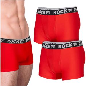 Rocky Men’s Boxer Briefs 4-Way High Performance Pouch Underwear, 2-Pack Tagless(Red)