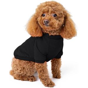 Rocky Thermal Jacket Clothes Fleece Lined Sweater for Dogs, Puppies, Warm Coat Bodysuit Onesie One Piece Vest Pet Jammies with Leg Warmers for Small, Medium, Large Dogs Cats (Rope, Small)(Black)