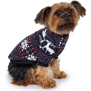 Rocky Thermal Jacket Clothes Fleece Lined Sweater for Dogs, Puppies, Warm Coat Bodysuit Onesie One Piece Vest Pet Jammies with Leg Warmers for Small, Medium, Large Dogs Cats (Rope, Small)(Christmas)
