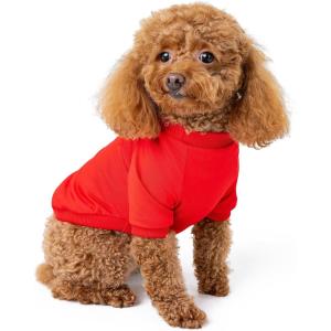 Rocky Thermal Jacket Clothes Fleece Lined Sweater for Dogs, Puppies, Warm Coat Bodysuit Onesie One Piece Vest Pet Jammies with Leg Warmers for Small, Medium, Large Dogs Cats (Rope, Small)(Red)