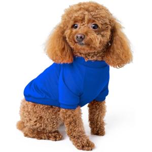 Rocky Thermal Jacket Clothes Fleece Lined Sweater for Dogs, Puppies, Warm Coat Bodysuit Onesie One Piece Vest Pet Jammies with Leg Warmers for Small, Medium, Large Dogs Cats (Rope, Small)(Blue)