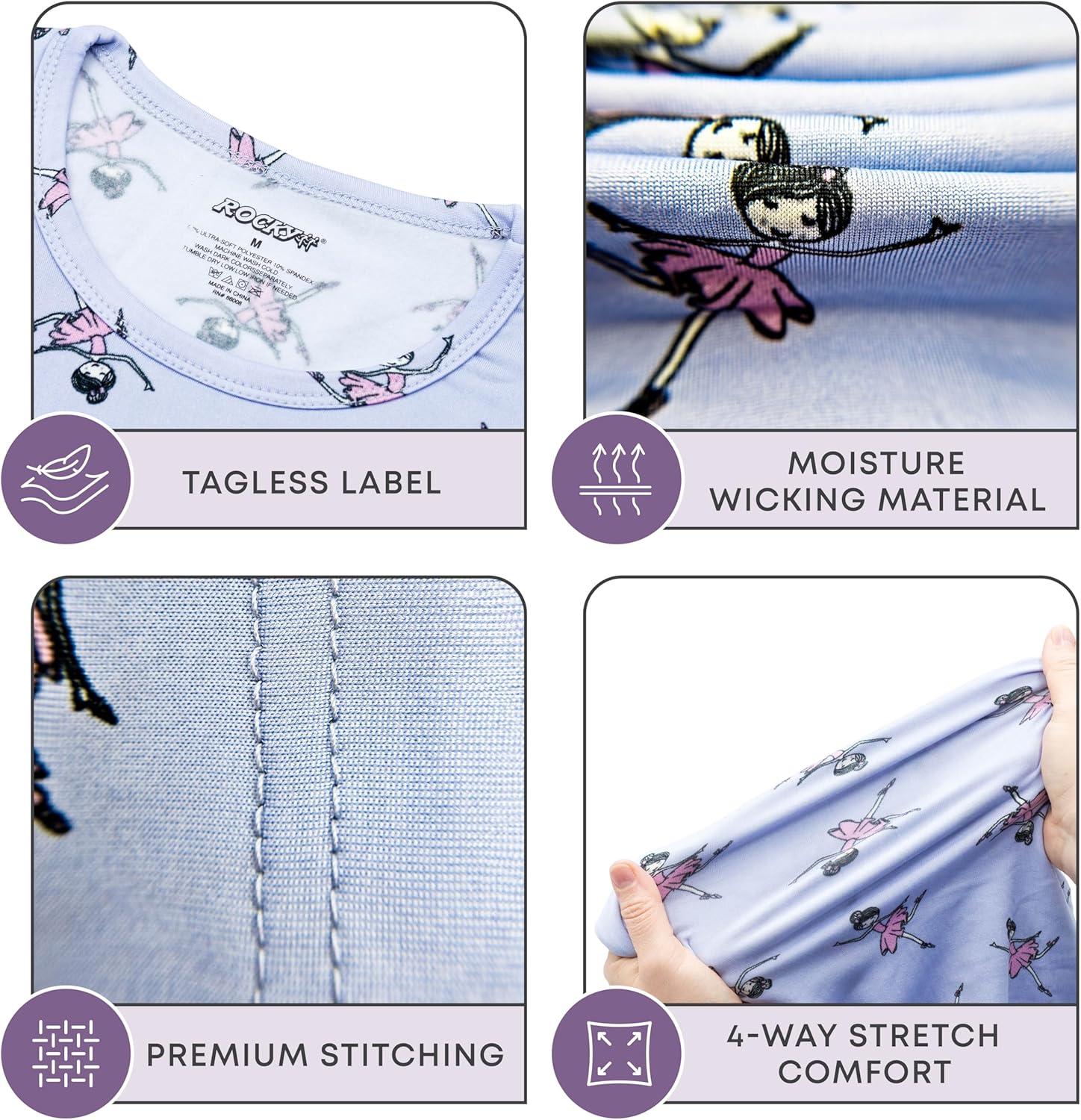 image:imageRocky Thermal Underwear for Kids Girls Thermals Long Johns Underwear Base Layer for Cold weatherskiingBallerina Design