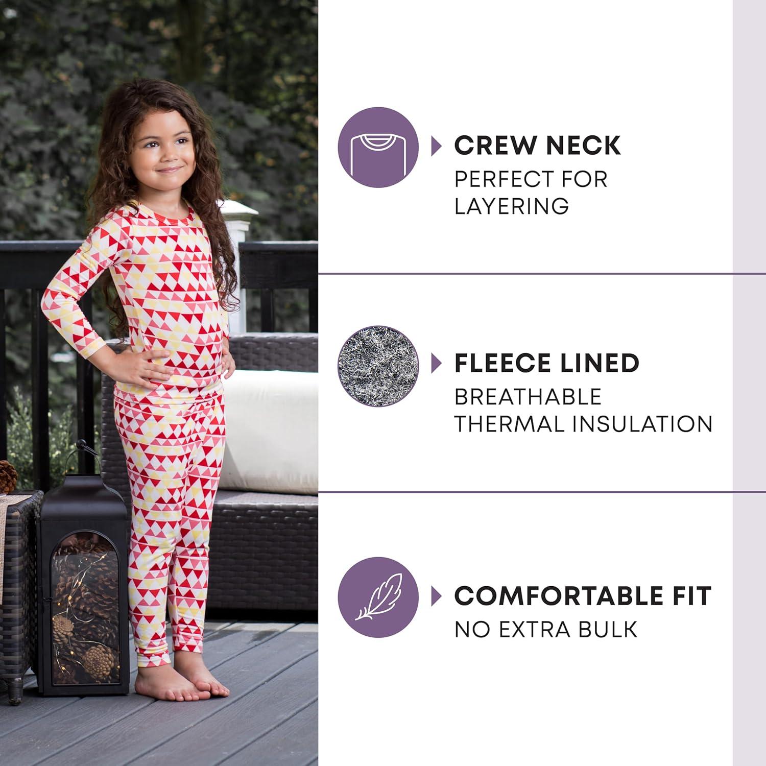 image:imageRocky Thermal Underwear for Kids Girls Thermals Long Johns Underwear Base Layer for Cold weatherskiingMagical Fairy Design