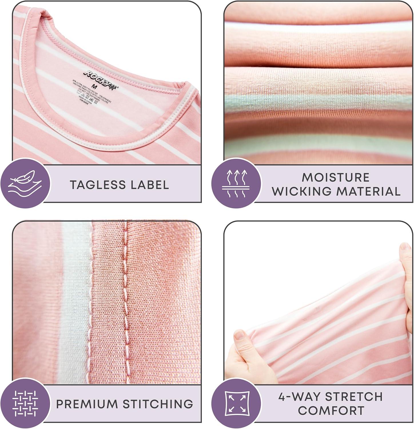 image:imageRocky Thermal Underwear for Kids Girls Thermals Long Johns Underwear Base Layer for Cold weatherskiingPink Striped