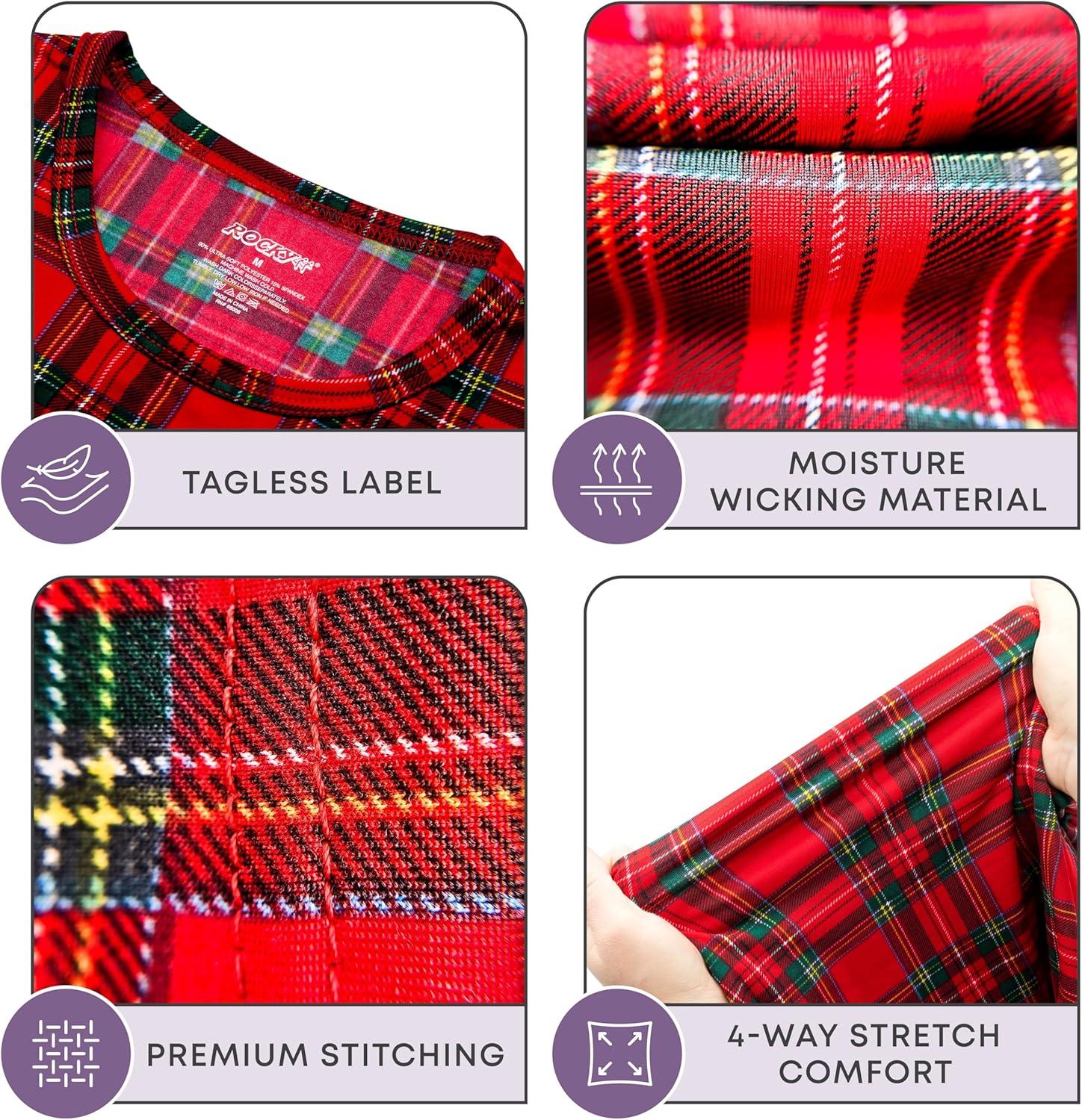 image:imageRocky Thermal Underwear for Kids Girls Thermals Long Johns Underwear Base Layer for Cold weatherskiingRed Plaid