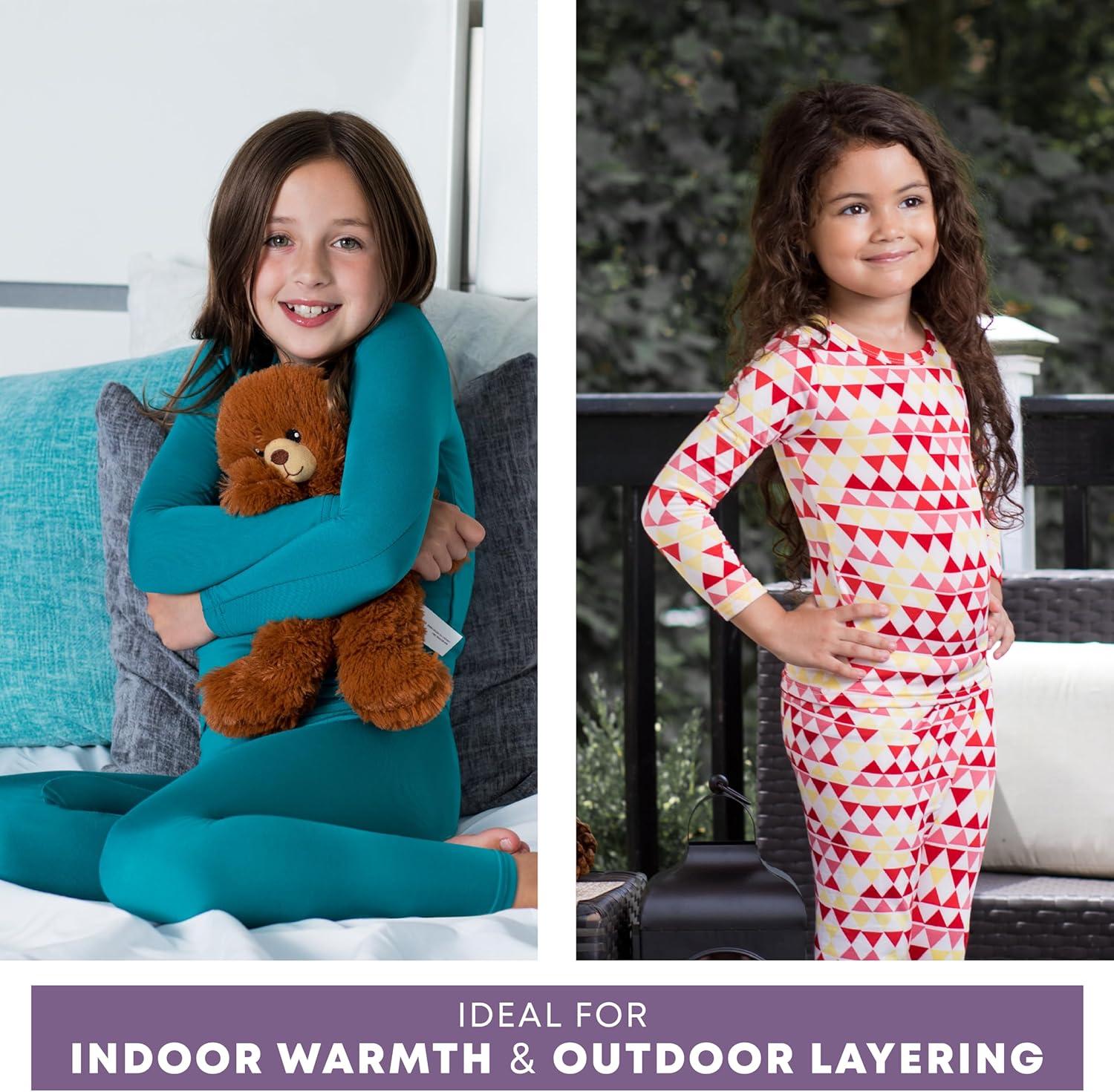 image:imageRocky Thermal Underwear for Kids Girls Thermals Long Johns Underwear Base Layer for Cold weatherskiingSmile Design