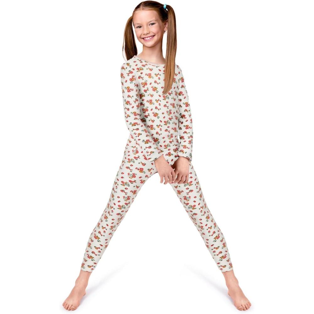 image:imageRocky Thermal Underwear for Kids Girls Thermals Long Johns Underwear Base Layer for Cold weatherskiingFloral Design