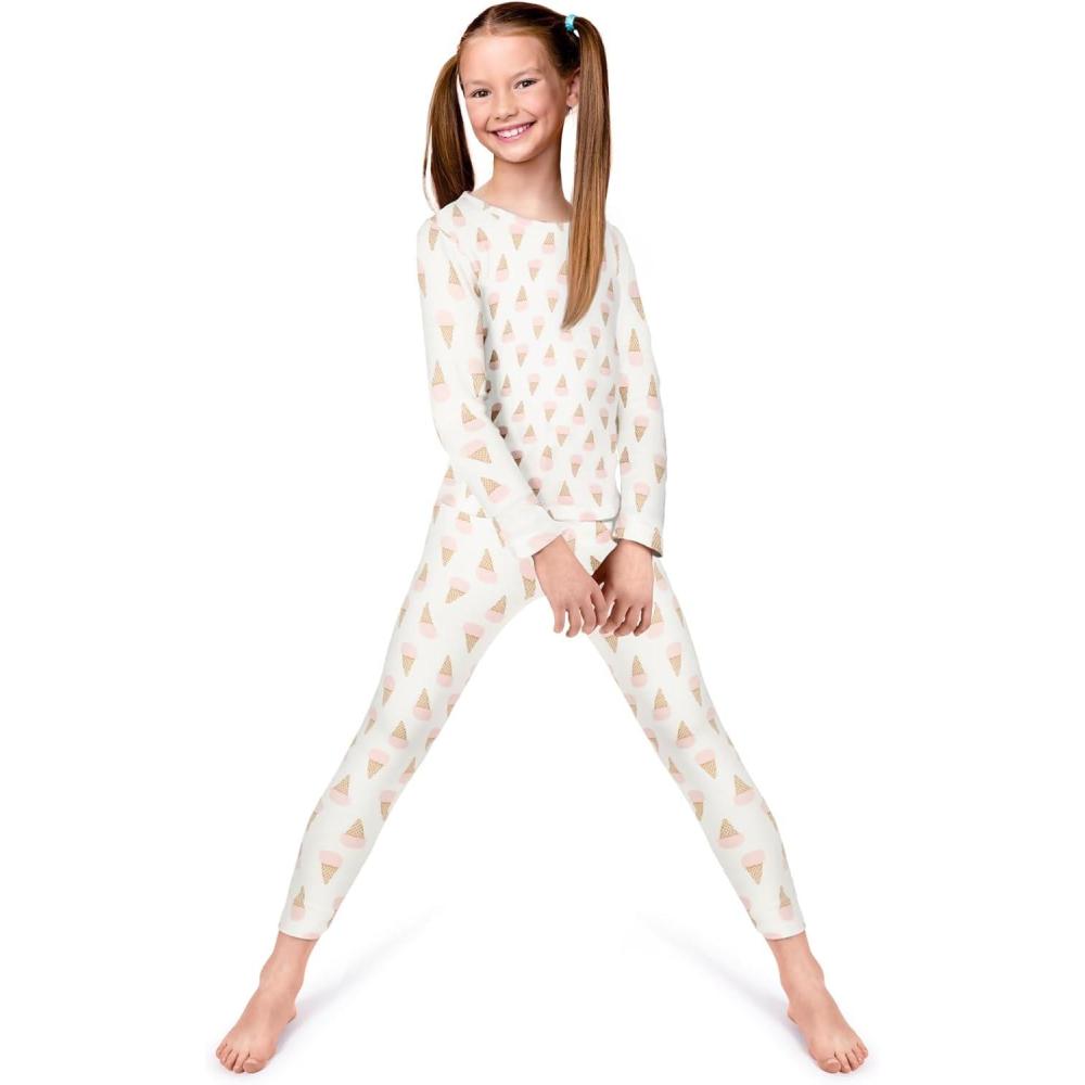 image:imageRocky Thermal Underwear for Kids Girls Thermals Long Johns Underwear Base Layer for Cold weatherskiingIce Cream Design