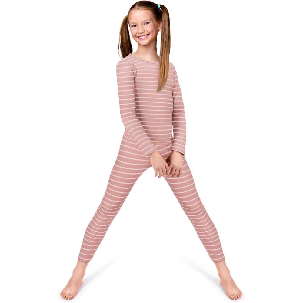 image:imageRocky Thermal Underwear for Kids Girls Thermals Long Johns Underwear Base Layer for Cold weatherskiingPink Striped