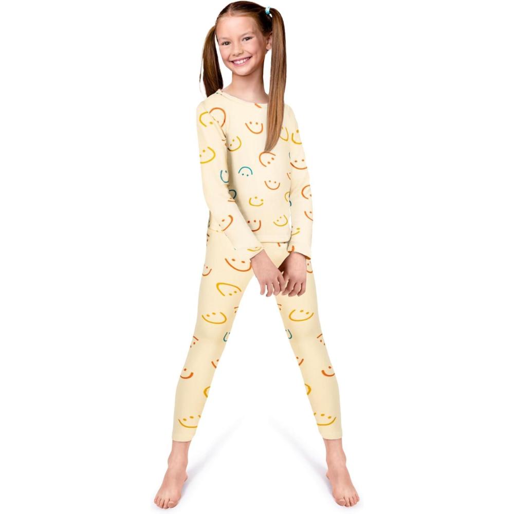 image:imageRocky Thermal Underwear for Kids Girls Thermals Long Johns Underwear Base Layer for Cold weatherskiingSmile Design