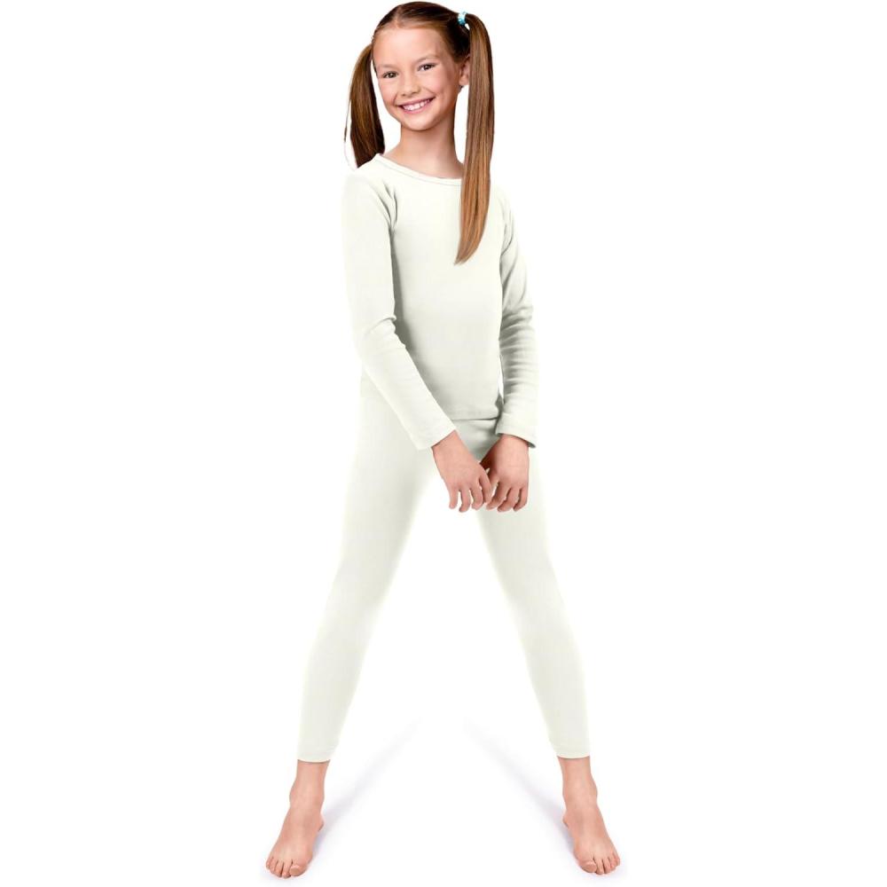 image:imageRocky Thermal Underwear for Kids Girls Thermals Long Johns Underwear Base Layer for Cold weatherskiingWhite