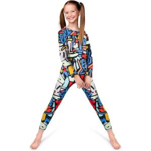 Rocky Thermal Underwear for Kids, Girls Thermals Long Johns Underwear, Base Layer for Cold weather/skiing(Geometric Design)