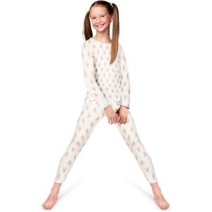 Rocky Thermal Underwear for Kids, Girls Thermals Long Johns Underwear, Base Layer for Cold weather/skiing(Ice Cream Design)