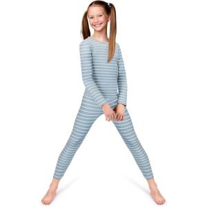 Rocky Thermal Underwear for Kids, Girls Thermals Long Johns Underwear, Base Layer for Cold weather/skiing(Seafoam Striped)