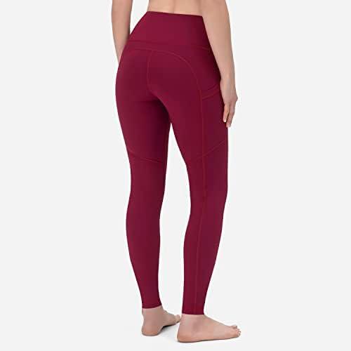 image:imageROCKY High Waisted Yoga Leggings Workout Running Activewear Tummy Control Leggings for Women Capri amp Full Length PantsBurgundy