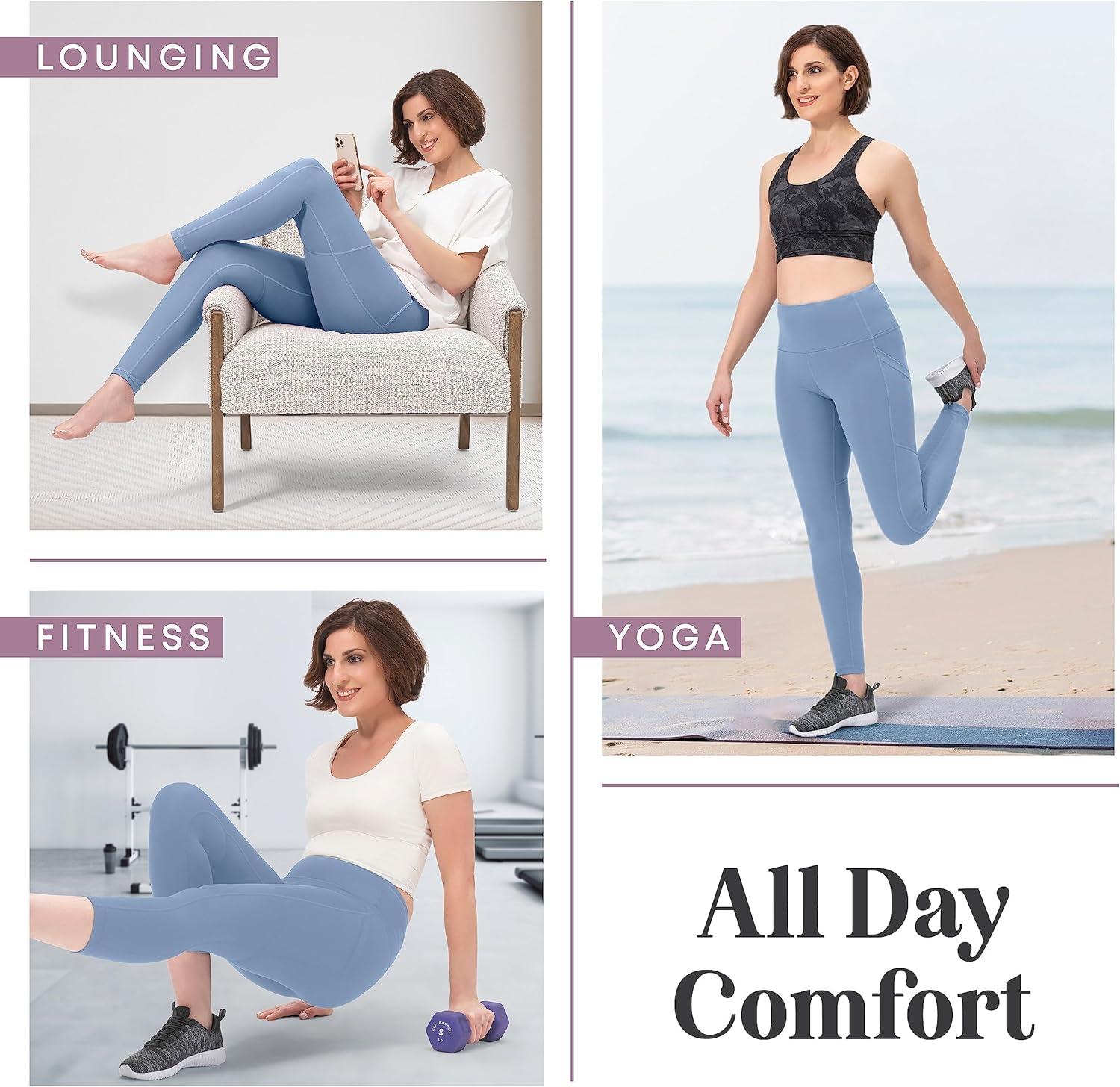 image:imageROCKY High Waisted Yoga Leggings Workout Running Activewear Tummy Control Leggings for Women Capri amp Full Length PantsTaupe