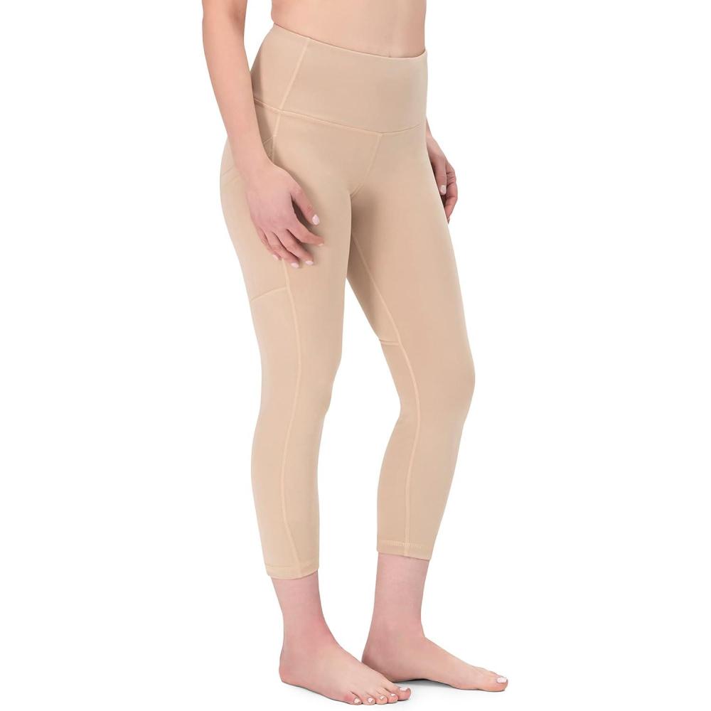 image:imageROCKY High Waisted Yoga Leggings Workout Running Activewear Tummy Control Leggings for Women Capri amp Full Length PantsTaupe
